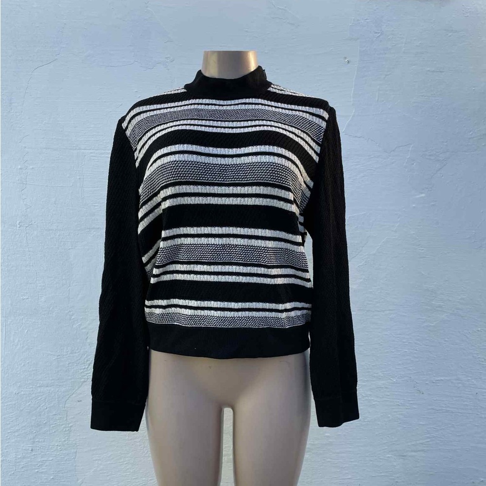 St. John Black and White Striped Knit sweater - Picture 1 of 9